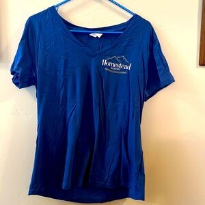 Homestead Resort Blue V-Neck Tee